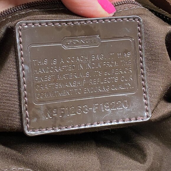 Coach Signature Brown & Tan Crossbody Bag Adjustable Strap logo F19220 coach - Picture 7 of 12